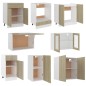 Set Armadi da Cucina 8 pz Rovere Sonoma in Truciolato Set Armadi da Cucina 8 pz Rovere Sonoma in Truciolato