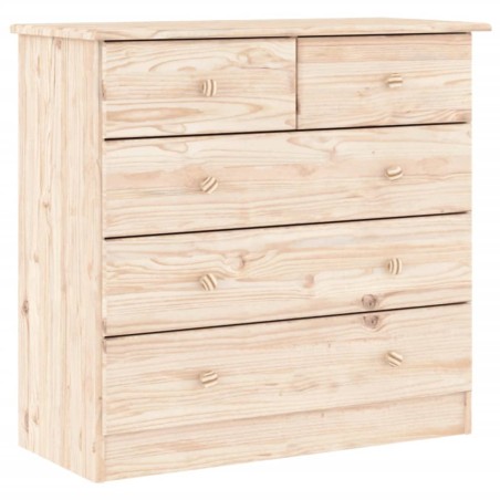 vidaXL Cassettiera ALTA 77x35x73 cm in Legno Massello di Pino