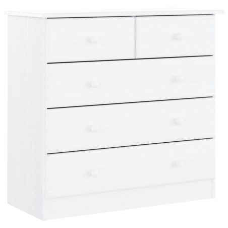 vidaXL Cassettiera ALTA Bianca 77x35x73 cm in Legno Massello di Pino