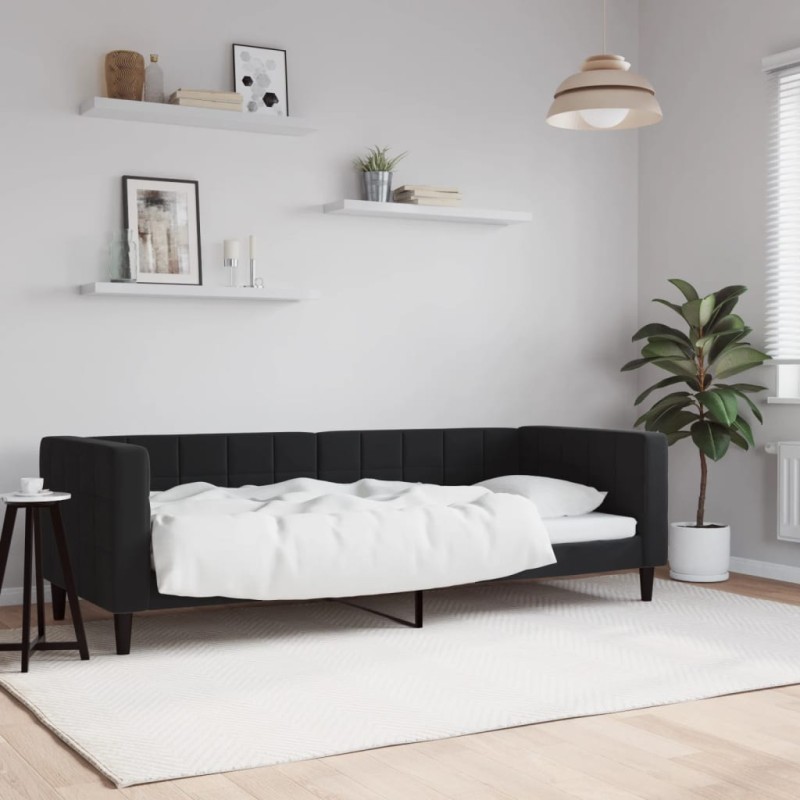 vidaXL Letto da Giorno Nero 80x200 cm in Velluto vidaXL Letto da Giorno Nero 80x200 cm in Velluto
