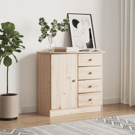 vidaXL Credenza ALTA 77x35x73 cm in Legno Massello di Pino