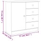 vidaXL Credenza ALTA 77x35x73 cm in Legno Massello di Pino vidaXL Credenza ALTA 77x35x73 cm in Legno Massello di Pino