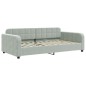 vidaXL Letto da Giorno Grigio Chiaro 100x200 cm in Velluto vidaXL Letto da Giorno Grigio Chiaro 100x200 cm in Velluto
