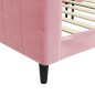 vidaXL Letto da Giorno Rosa 90x200 cm in Velluto