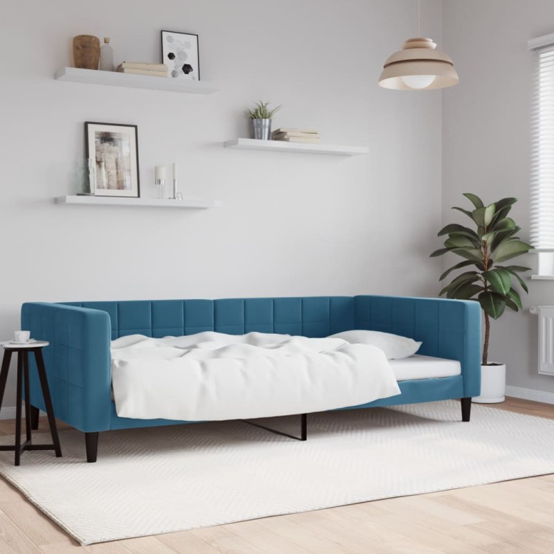 vidaXL Letto da Giorno Blu 100x200 cm in Velluto vidaXL Letto da Giorno Blu 100x200 cm in Velluto