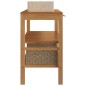 Armadietto da Bagno in Legno di Teak con Lavabi in Marmo Crema Armadietto da Bagno in Legno di Teak con Lavabi in Marmo Crema