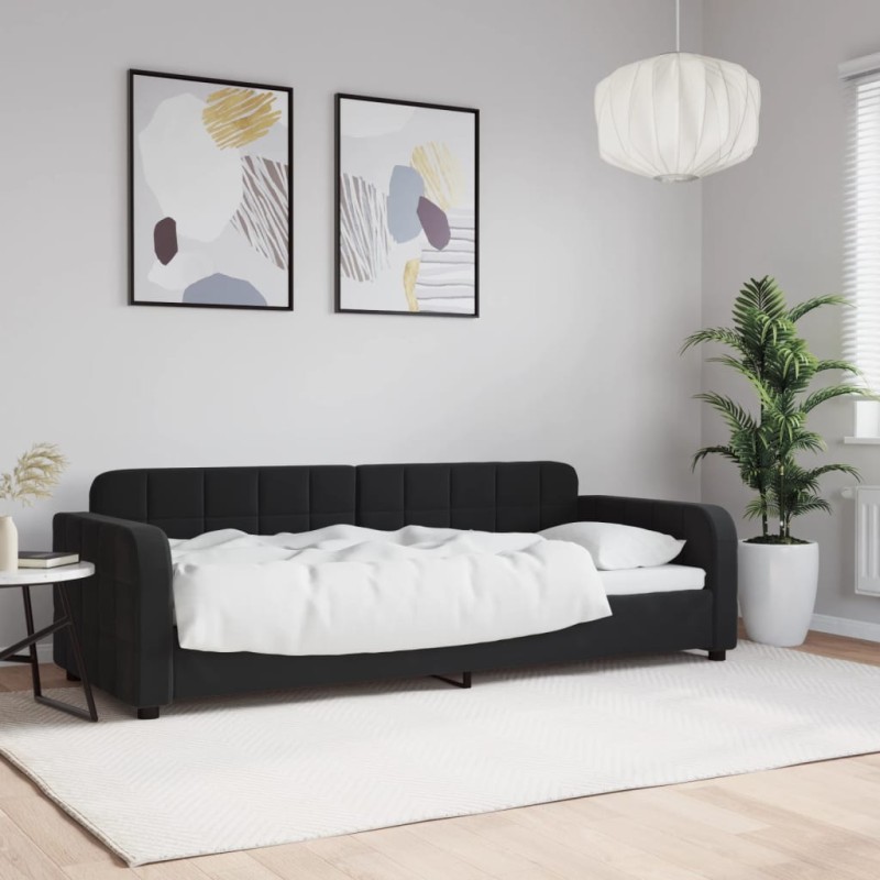 vidaXL Letto da Giorno Nero 80x200 cm in Velluto vidaXL Letto da Giorno Nero 80x200 cm in Velluto