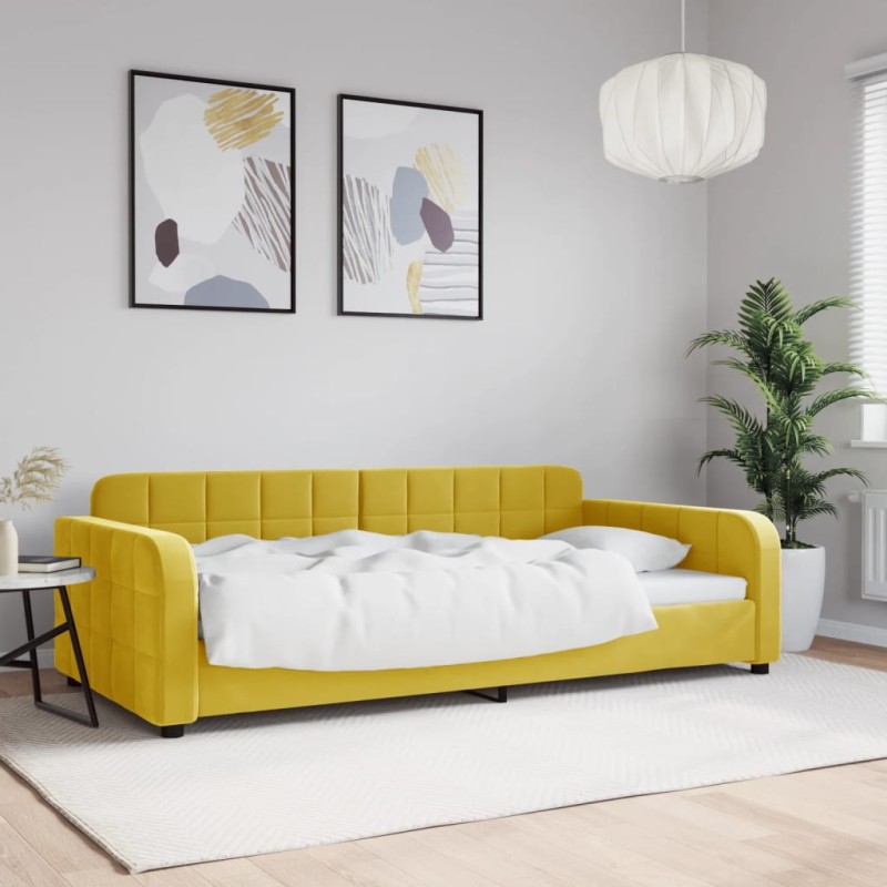 vidaXL Letto da Giorno Giallo 100x200 cm in Velluto vidaXL Letto da Giorno Giallo 100x200 cm in Velluto