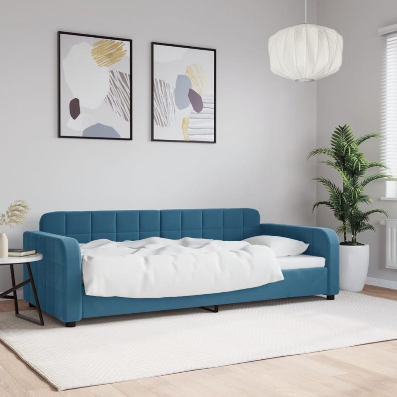 vidaXL Letto da Giorno Blu 90x200 cm in Velluto vidaXL Letto da Giorno Blu 90x200 cm in Velluto