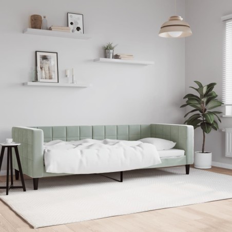 vidaXL Letto da Giorno Grigio Chiaro 80x200 cm in Velluto