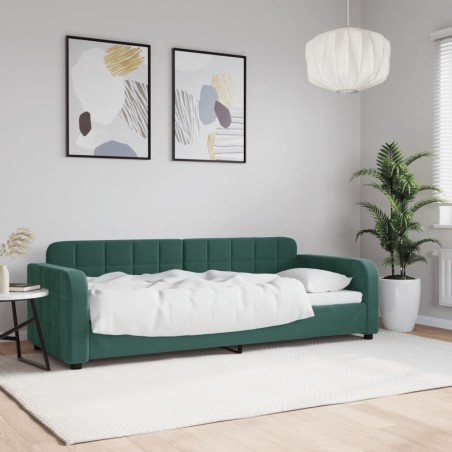 vidaXL Letto da Giorno Verde Scuro 80x200 cm in Velluto