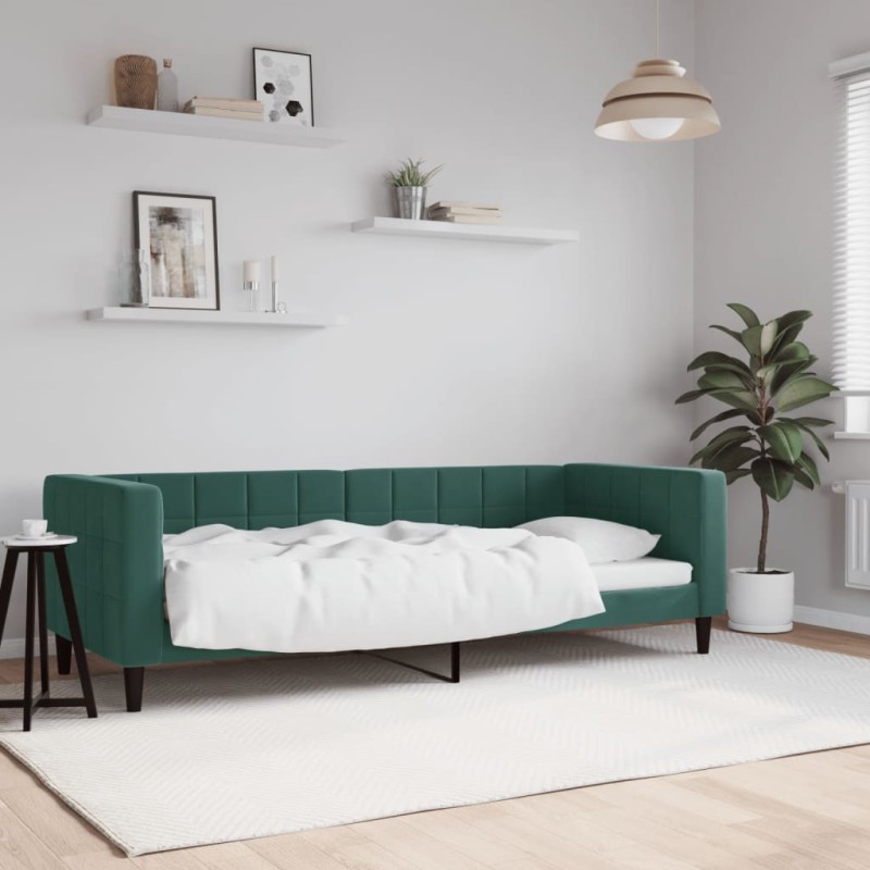 vidaXL Letto da Giorno Verde Scuro 80x200 cm in Velluto vidaXL Letto da Giorno Verde Scuro 80x200 cm in Velluto
