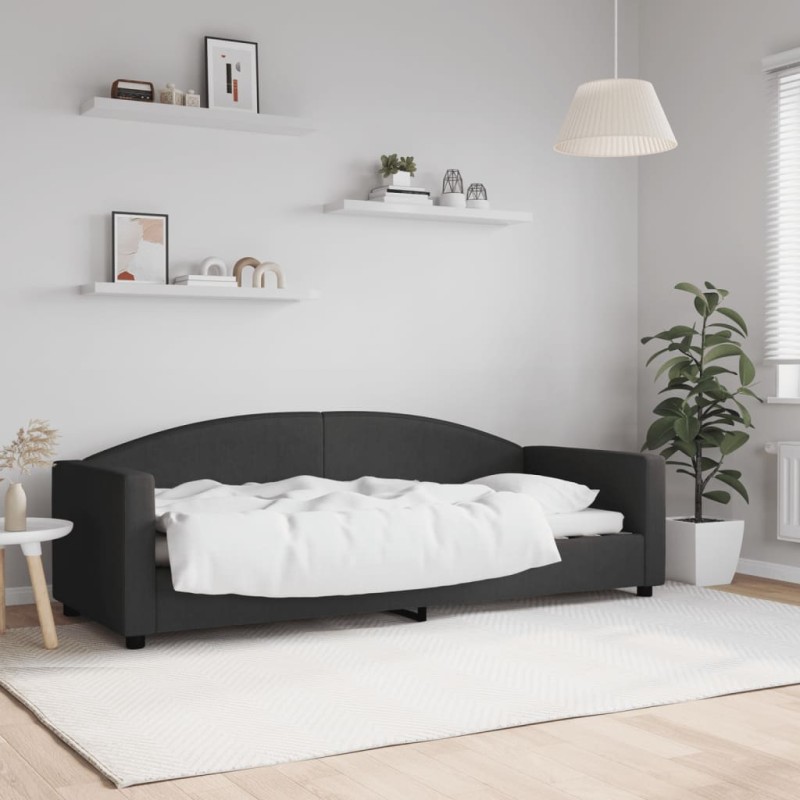 vidaXL Letto da Giorno Nero 80x200 cm in Tessuto vidaXL Letto da Giorno Nero 80x200 cm in Tessuto