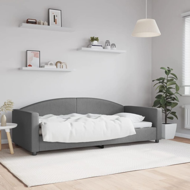 vidaXL Letto da Giorno Grigio 90x200 cm in Tessuto vidaXL Letto da Giorno Grigio 90x200 cm in Tessuto