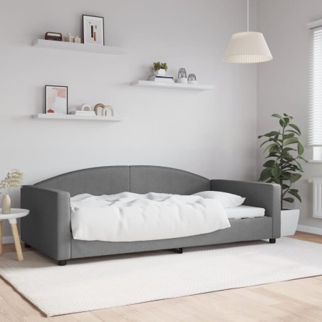 vidaXL Letto da Giorno Grigio Scuro 100x200 cm in Tessuto