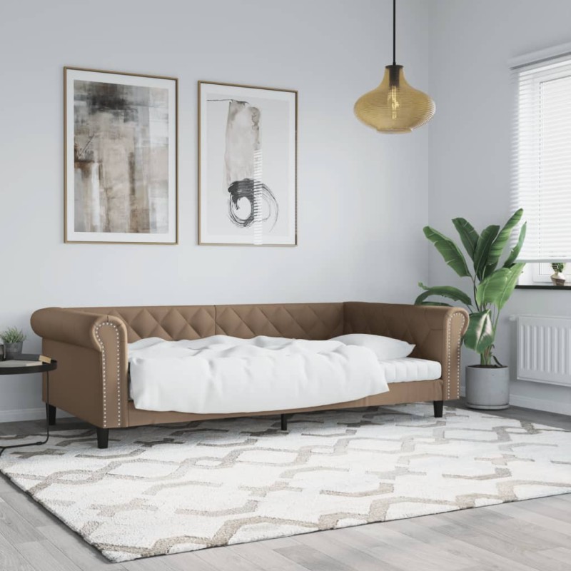 vidaXL Letto da Giorno Cappuccino 100x200 cm in Similpelle vidaXL Letto da Giorno Cappuccino 100x200 cm in Similpelle