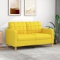 vidaXL Divano a 2 Posti Giallo Chiaro 140 cm in Tessuto vidaXL Divano a 2 Posti Giallo Chiaro 140 cm in Tessuto