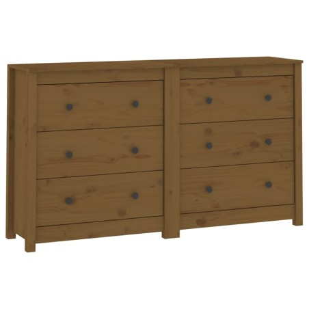 Credenza Miele 140x35x80 cm in Legno Massello di Pino