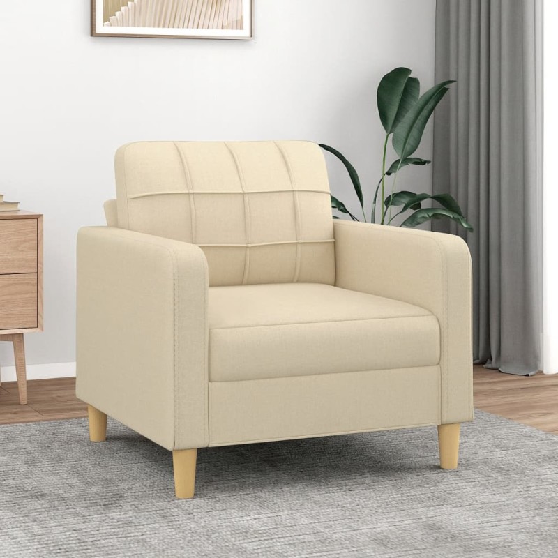 vidaXL Poltrona Crema 60 cm in Tessuto vidaXL Poltrona Crema 60 cm in Tessuto