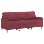 vidaXL Divano a 3 Posti Rosso Vino 180 cm in Tessuto vidaXL Divano a 3 Posti Rosso Vino 180 cm in Tessuto