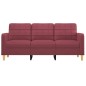 vidaXL Divano a 3 Posti Rosso Vino 180 cm in Tessuto vidaXL Divano a 3 Posti Rosso Vino 180 cm in Tessuto