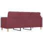 vidaXL Divano a 3 Posti Rosso Vino 180 cm in Tessuto vidaXL Divano a 3 Posti Rosso Vino 180 cm in Tessuto