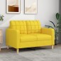 vidaXL Divano a 2 Posti Giallo Chiaro 120 cm in Tessuto vidaXL Divano a 2 Posti Giallo Chiaro 120 cm in Tessuto