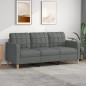 vidaXL Divano a 3 Posti Grigio Chiaro 180 cm in Tessuto vidaXL Divano a 3 Posti Grigio Chiaro 180 cm in Tessuto