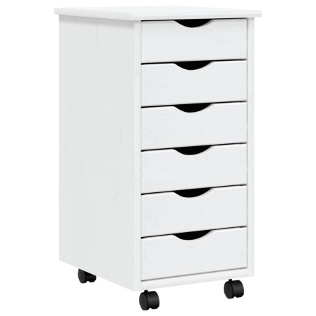 vidaXL Armadietto Rotante con Cassetti MOSS Bianco Legno Massello Pino