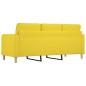 vidaXL Divano a 3 Posti Giallo Chiaro 180 cm in Tessuto vidaXL Divano a 3 Posti Giallo Chiaro 180 cm in Tessuto