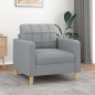 vidaXL Poltrona Grigio Chiaro 60 cm in Tessuto vidaXL Poltrona Grigio Chiaro 60 cm in Tessuto