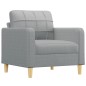 vidaXL Poltrona Grigio Chiaro 60 cm in Tessuto vidaXL Poltrona Grigio Chiaro 60 cm in Tessuto