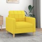 vidaXL Poltrona Giallo Chiaro 60 cm in Tessuto vidaXL Poltrona Giallo Chiaro 60 cm in Tessuto