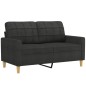 vidaXL Divano a 2 Posti Nero 120 cm in Tessuto vidaXL Divano a 2 Posti Nero 120 cm in Tessuto