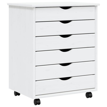 vidaXL Armadietto Rotante con Cassetti MOSS Bianco Legno Massello Pino
