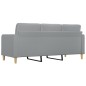 vidaXL Divano a 3 Posti Grigio Chiaro 180 cm in Tessuto vidaXL Divano a 3 Posti Grigio Chiaro 180 cm in Tessuto
