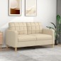 vidaXL Divano a 2 Posti Crema 140 cm in Tessuto vidaXL Divano a 2 Posti Crema 140 cm in Tessuto