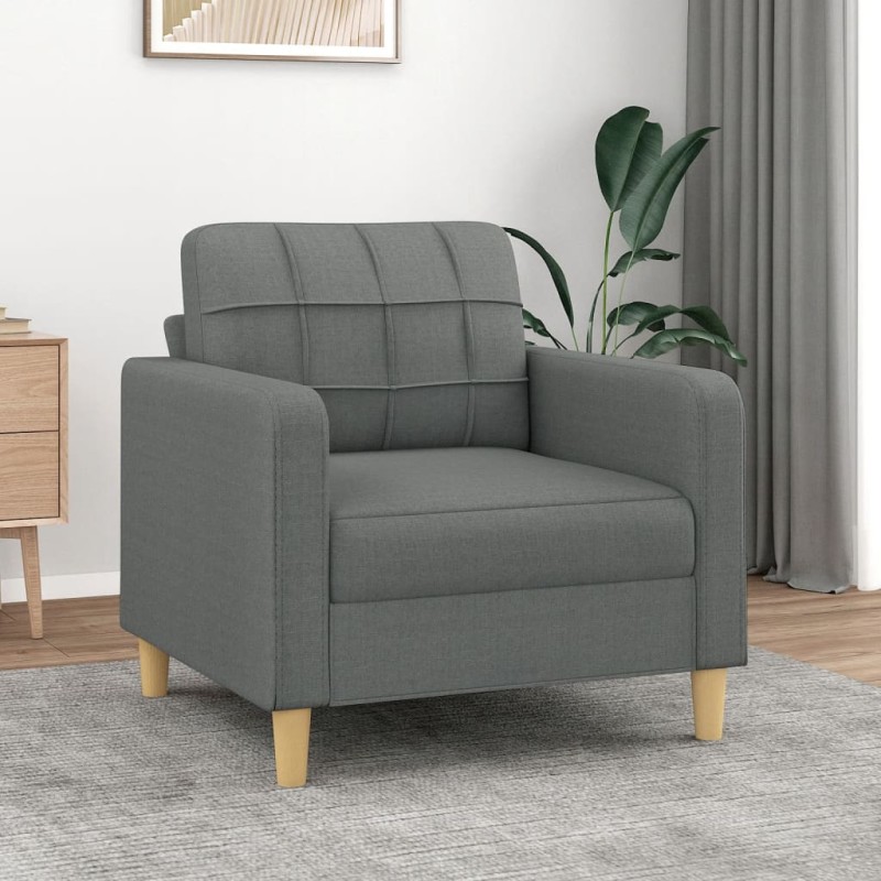 vidaXL Poltrona Grigio Scuro 60 cm in Tessuto vidaXL Poltrona Grigio Scuro 60 cm in Tessuto