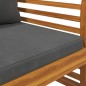 Poltrone con Cuscini Grigio Scuro 2 pz Legno Massello di Acacia Poltrone con Cuscini Grigio Scuro 2 pz Legno Massello di Acacia