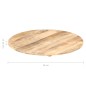 vidaXL Piano Tavolo in Legno Massello di Mango Rotondo 15-16 mm 60 cm
