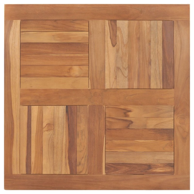 vidaXL Piano del Tavolo Legno Massello di Teak Quadrato 80x80x2,5 cm