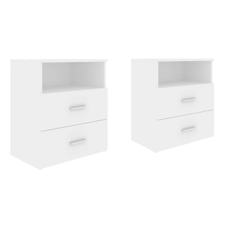 vidaXL Comodini 2 pz Bianchi 50x32x60 cm