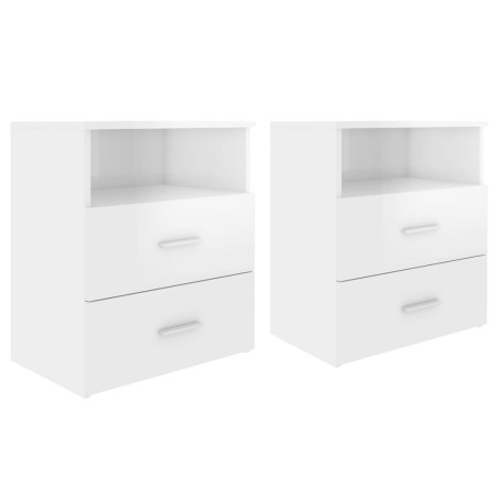 vidaXL Comodini 2 pz Bianco Lucido 50x32x60 cm