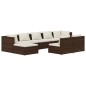 Set Divani da Giardino 9 pz con Cuscini in Polyrattan Marrone Set Divani da Giardino 9 pz con Cuscini in Polyrattan Marrone