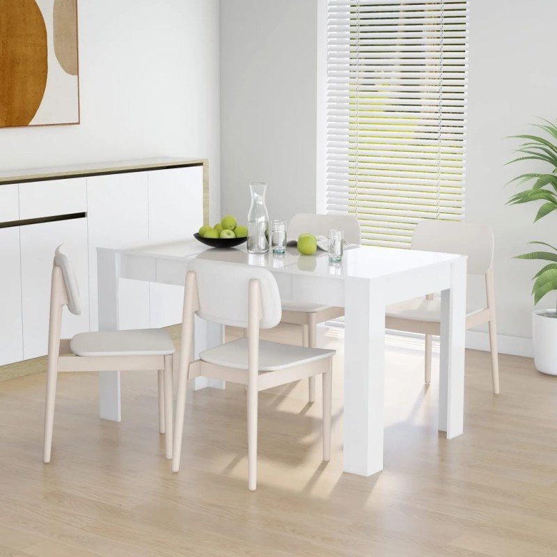 vidaXL Tavolo da Pranzo Bianco Lucido 140x74,5x76 cm Legno Multistrato vidaXL Tavolo da Pranzo Bianco Lucido 140x74,5x76 cm Legno Multistrato