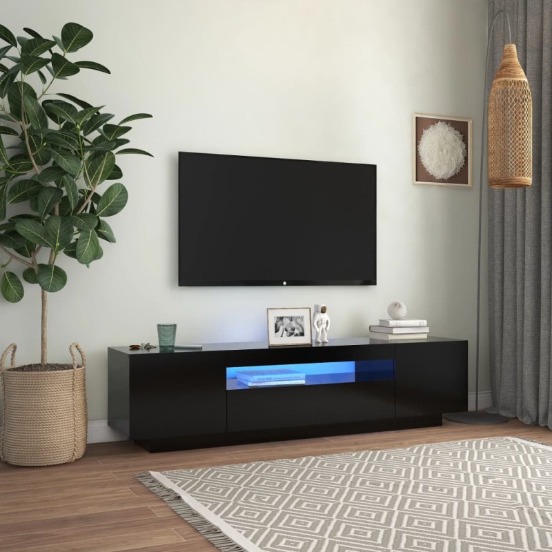 vidaXL Mobile Porta TV con Luci LED Nero 160x35x40 cm vidaXL Mobile Porta TV con Luci LED Nero 160x35x40 cm