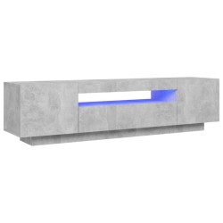 vidaXL Mobile Porta TV con Luci LED Grigio Cemento 160x35x40 cm