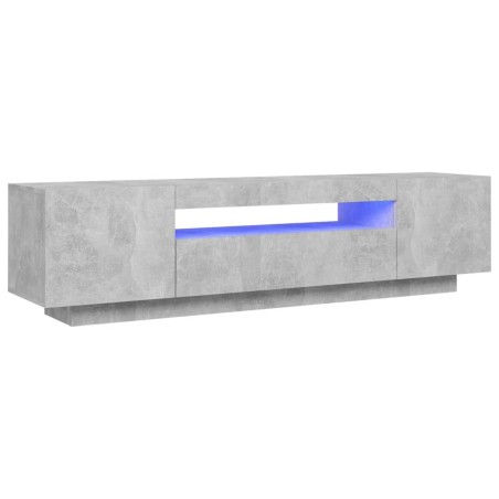 vidaXL Mobile Porta TV con Luci LED Grigio Cemento 160x35x40 cm