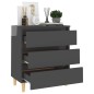 vidaXL Credenza Grigio Lucido 60x35x69 cm in Truciolato vidaXL Credenza Grigio Lucido 60x35x69 cm in Truciolato