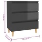 vidaXL Credenza Grigio Lucido 60x35x69 cm in Truciolato vidaXL Credenza Grigio Lucido 60x35x69 cm in Truciolato